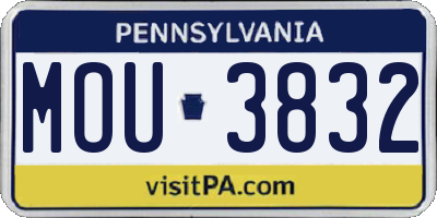 PA license plate MOU3832