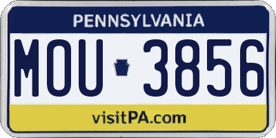 PA license plate MOU3856