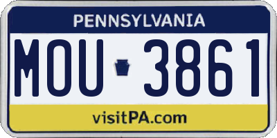 PA license plate MOU3861