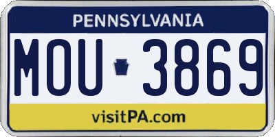 PA license plate MOU3869