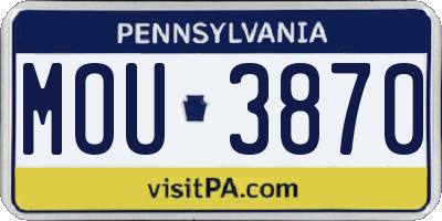 PA license plate MOU3870