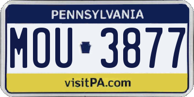 PA license plate MOU3877