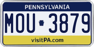 PA license plate MOU3879