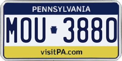 PA license plate MOU3880