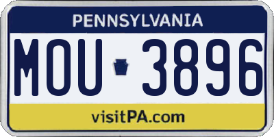 PA license plate MOU3896