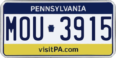 PA license plate MOU3915