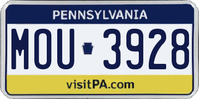 PA license plate MOU3928