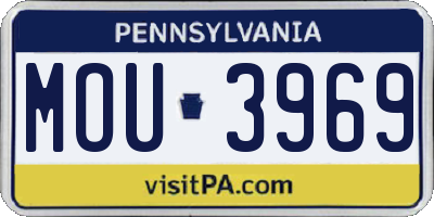 PA license plate MOU3969