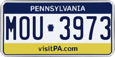 PA license plate MOU3973