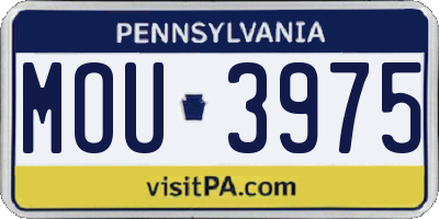 PA license plate MOU3975