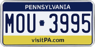 PA license plate MOU3995