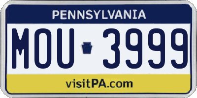 PA license plate MOU3999