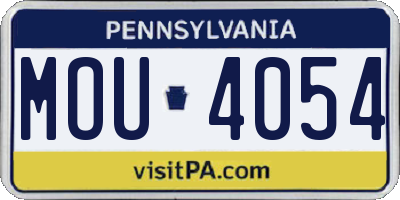 PA license plate MOU4054