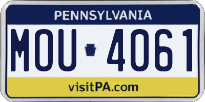 PA license plate MOU4061