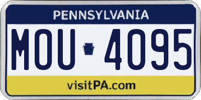 PA license plate MOU4095