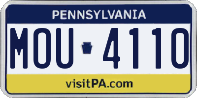PA license plate MOU4110