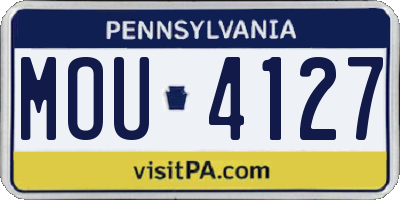 PA license plate MOU4127