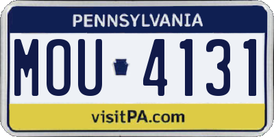 PA license plate MOU4131