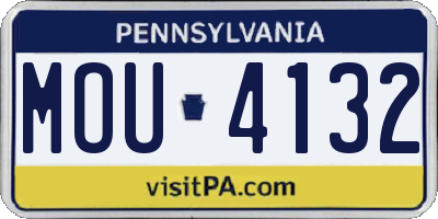 PA license plate MOU4132