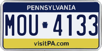 PA license plate MOU4133