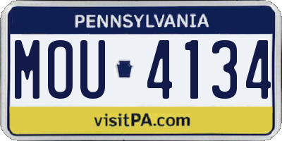 PA license plate MOU4134