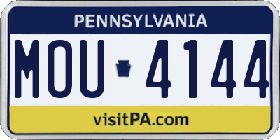 PA license plate MOU4144