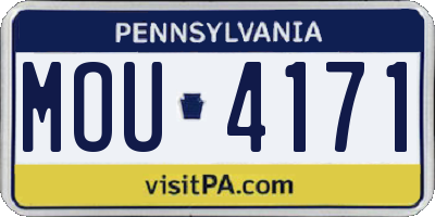 PA license plate MOU4171