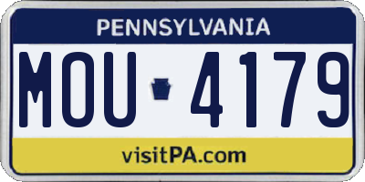 PA license plate MOU4179