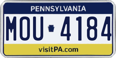 PA license plate MOU4184