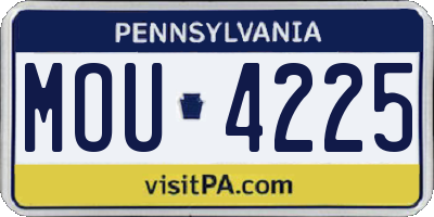 PA license plate MOU4225
