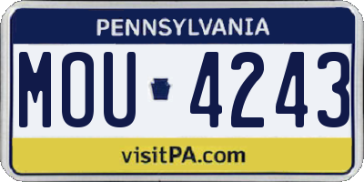 PA license plate MOU4243