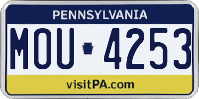 PA license plate MOU4253