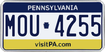 PA license plate MOU4255