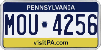 PA license plate MOU4256