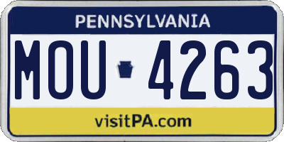 PA license plate MOU4263