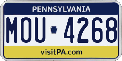 PA license plate MOU4268