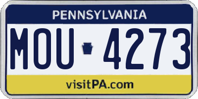 PA license plate MOU4273