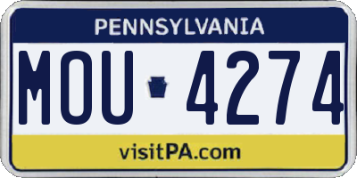 PA license plate MOU4274