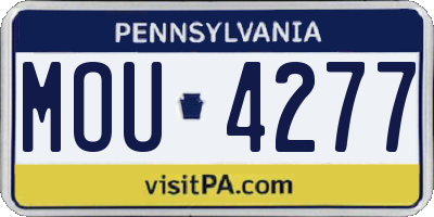 PA license plate MOU4277
