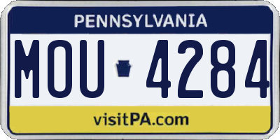 PA license plate MOU4284