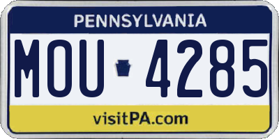 PA license plate MOU4285