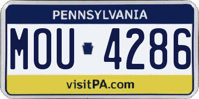 PA license plate MOU4286