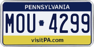 PA license plate MOU4299