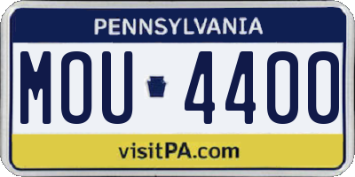 PA license plate MOU4400