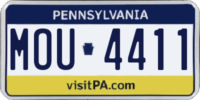 PA license plate MOU4411
