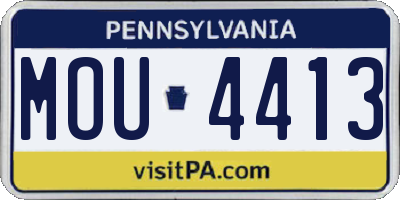 PA license plate MOU4413