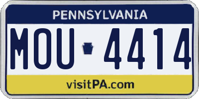 PA license plate MOU4414