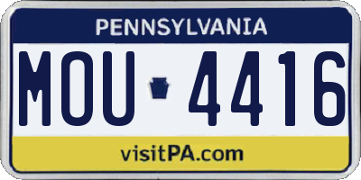 PA license plate MOU4416