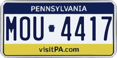 PA license plate MOU4417
