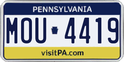 PA license plate MOU4419